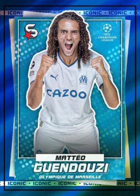 2022-23 TOPPS Superstars UEFA Club Competitions Soccer Cards - Base Card Blue Parallel Guendouzi