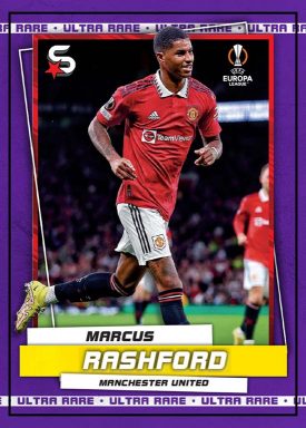 2022-23 TOPPS Superstars UEFA Club Competitions Soccer Cards - Base Card Purple Image Variation Parallel Rashford