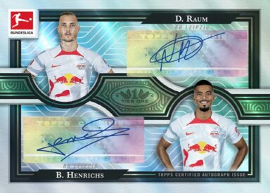 2022-23 TOPPS Tier One Bundesliga Soccer Cards - Tier One Dual Autograph David Raum/Benjamin Henrichs