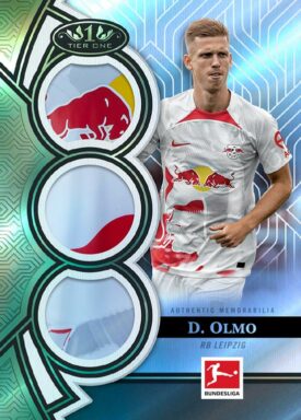 2022-23 TOPPS Tier One Bundesliga Soccer Cards - Tier One Relics Triple Patch Variation Dani Olmo