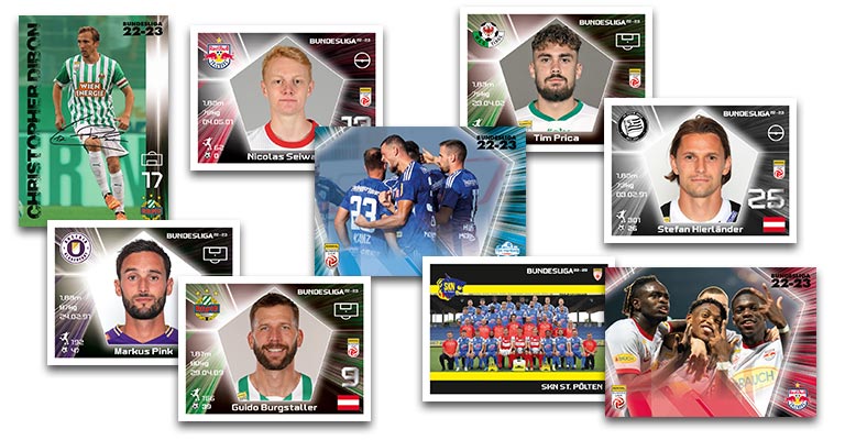 Swap stickers, checklist and photos for album Panini Österreichische  Fußball Bundesliga 2022-2023 