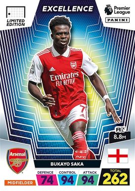 PANINI Premier League Adrenalyn XL 2023 Trading Cards - Excellence Limited Edition Card