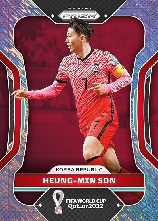 2022 PANINI Prizm FIFA World Cup Qatar Soccer Cards - Base Card Blue Shimmer Parallel Son