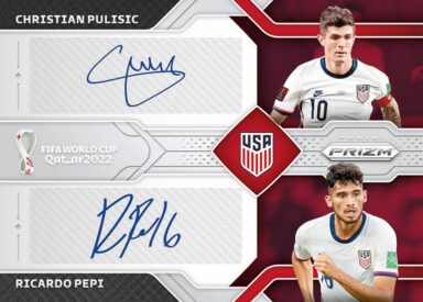 2022 PANINI Prizm FIFA World Cup Qatar Soccer Cards - Dual Signatures Pulisic & Pepi