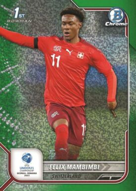 2022 TOPPS Bowman Chrome Road to UEFA Under-21 European Championship Soccer Cards - Base Parallel Felix Mambimbi