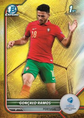 2022 TOPPS Bowman Chrome Road to UEFA Under-21 European Championship Soccer Cards - Base Parallel Goncalo Ramos