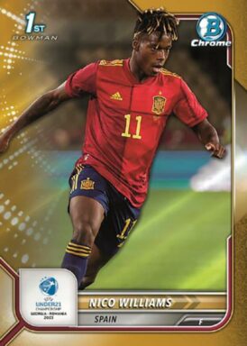 2022 TOPPS Bowman Chrome Road to UEFA Under-21 European Championship Soccer Cards - Base Parallel Nico Williams