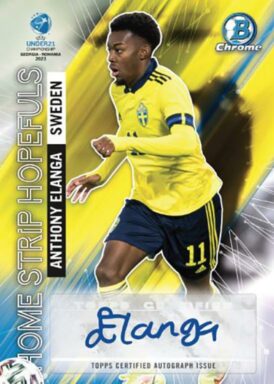 2022 TOPPS Bowman Chrome Road to UEFA Under-21 European Championship Soccer Cards - Home Strip Hopefuls Insert Anthony Elanga