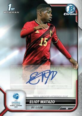 2022 TOPPS Bowman Chrome Road to UEFA Under-21 European Championship Soccer Cards - Under-21 Prospect Autograph Eliot Matazo