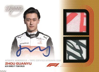 2022 TOPPS Dynasty Formula 1 Racing Cards - Autographed Single Driver Dual Relic Card Zhou