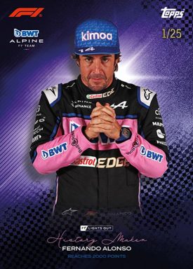 2022 TOPPS Lights Out Formula 1 Racing Cards - History Maker Alonso