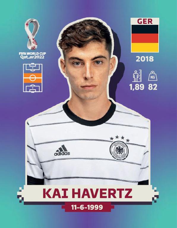 PANINI FIFA World Cup Qatar 2022 Sticker Kollektion - Sticker Kai Havertz Blue