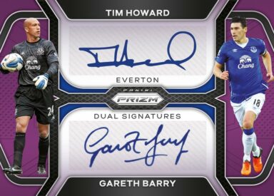 2023-24 PANINI Prizm Premier League Soccer Cards - Dual Signatures Autograph Tim Howard / Gareth Barry