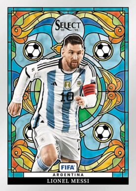 2023-24 PANINI Select FIFA Soccer Cards - Stained Glass Insert Lionel Messi