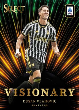 2023-24 PANINI Select Serie A Soccer Cards - Visionary Insert Dusan Vlahovic