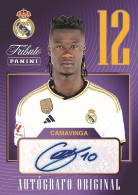 2023-24 PANINI Tribute Real Madrid Tricampeones Soccer Cards - Autograph Card Eduardo Camavinga