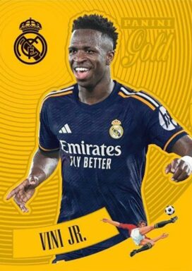 2023-24 PANINI Tribute Real Madrid Tricampeones Soccer Cards - Base Card Gold Vini Jr.