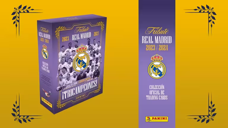 2023-24 PANINI Tribute Real Madrid Tricampeones Soccer Cards - Header