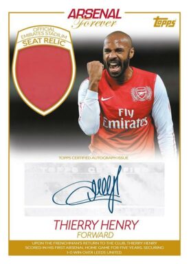 2023-24 TOPPS Arsenal FC Forever Soccer Cards - Home View Autograph Relic Thierry Henry
