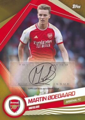 2023-24 TOPPS Arsenal FC Official Fan Set Soccer Cards - Base Autograph Martin Odegaard