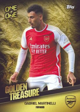 2023-24 TOPPS Arsenal FC Official Fan Set Soccer Cards - Golden Treasure Insert Gabriel Martinelli