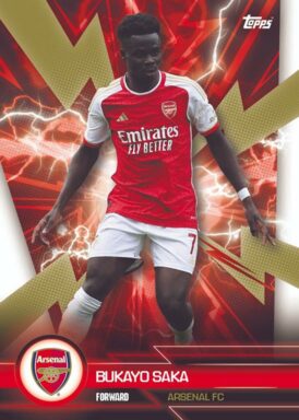 2023-24 TOPPS Arsenal FC Official Fan Set Soccer Cards - Super Electric Insert Bukayo Saka