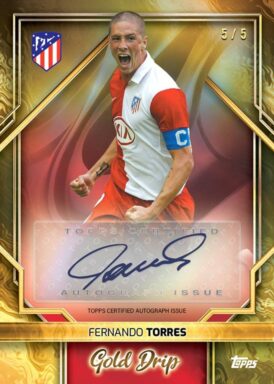 2023-24 TOPPS Atlético de Madrid Official Team Set Soccer Cards - Gold Drip Autograph Fernando Torres