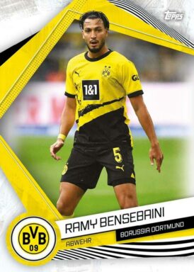 2023-24 TOPPS Borussia Dortmund Official Fan Set Soccer Cards - Base Card Ramy Bensebaini