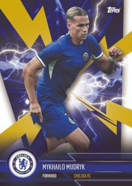 2023-24 TOPPS Chelsea FC Official Fan Set Soccer Cards - Super Electric Insert Mykhailo Mudryk