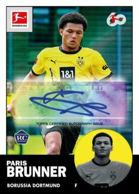 2023-24 TOPPS Chrome Bundesliga Soccer Cards - 1963 Topps Autograph Paris Brunner