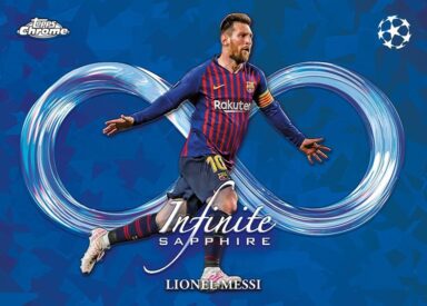 2023-24 TOPPS Chrome Sapphire Edition UEFA Club Competitions Soccer Cards - Infinite Sapphire Insert Lionel Messi