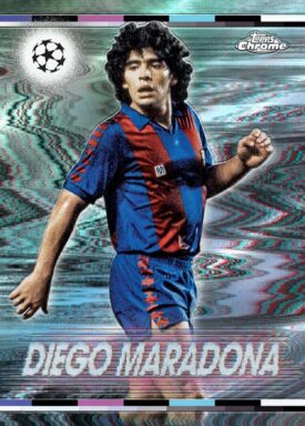 2023-24 TOPPS Chrome UEFA Club Competitions Soccer Cards - White Noise Insert Diego Maradona