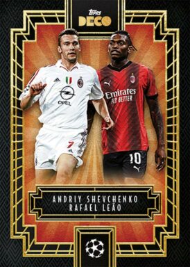 2023-24 TOPPS Deco UEFA Club Competitions Soccer Cards - Then & Now Insert Andriy Shevchenko / Rafael Leao