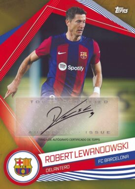 2023-24 TOPPS FC Barcelona Official Fan Set Soccer Cards - Base Autograph Robert Lewandowski