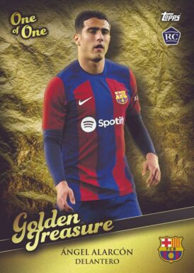 2023-24 TOPPS FC Barcelona Official Fan Set Soccer Cards - Golden Treasure Insert Angel Alarcon