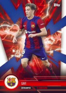 2023-24 TOPPS FC Barcelona Official Fan Set Soccer Cards - Super Electric Insert Gavi