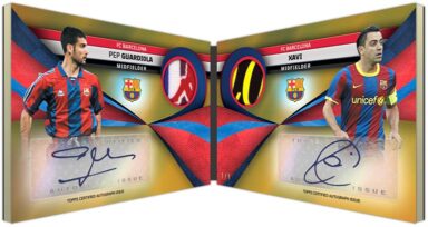 2023-24 TOPPS FC Barcelona Official Team Set Soccer Cards - FC Barcelona Autograph Relic Book Card Pep Guardiola / Xavi