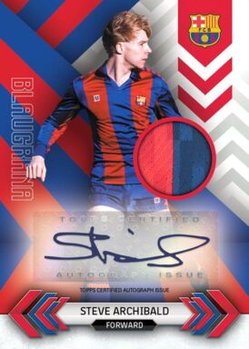 2023-24 TOPPS FC Barcelona Official Team Set Soccer Cards - Blaugrana Autograph Relic Steve Archibald