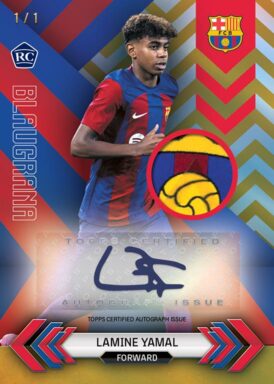 2023-24 TOPPS FC Barcelona Official Team Set Soccer Cards - Blaugrana Autograph Relic Lamine Yamal