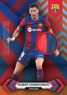 2023-24 TOPPS FC Barcelona Official Team Set Soccer Cards - Blaugrana Relics Robert Lewandowski