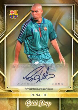 2023-24 TOPPS FC Barcelona Official Team Set Soccer Cards - Gold Drip Autograph Ronaldo