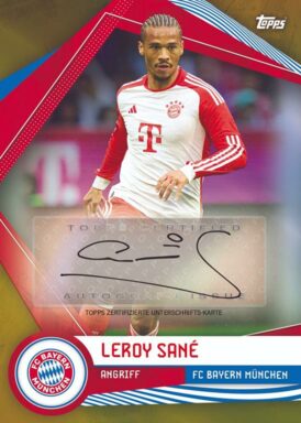 2023-24 TOPPS FC Bayern München Official Fan Set Soccer Cards - Base Autograph Leroy Sané