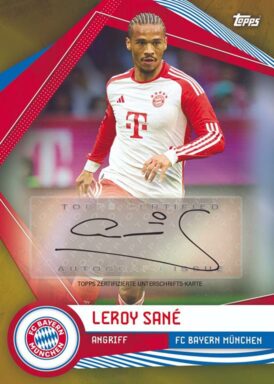 2023-24 TOPPS FC Bayern München Official Fan Set Soccer Cards - Base Autograph Leroy Sané