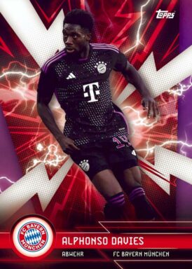 2023-24 TOPPS FC Bayern München Official Fan Set Soccer Cards - Super Electric Insert Alphonso Davies