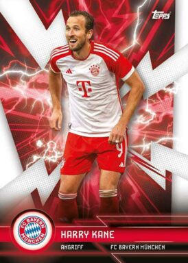 2023-24 TOPPS FC Bayern München Official Fan Set Soccer Cards - Super Electric Insert Harry Kane