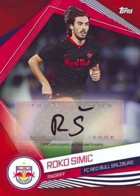 2023-24 TOPPS FC Red Bull Salzburg Official Fan Set Soccer Cards - Base Autograph Roko Simic