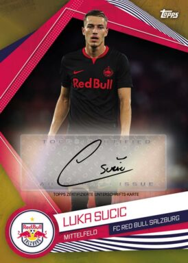 2023-24 TOPPS FC Red Bull Salzburg Official Fan Set Soccer Cards - Base Autograph Luka Sucic