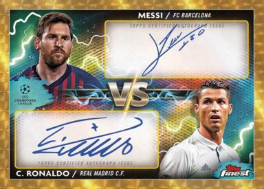 2023-24 TOPPS Finest UEFA Club Competitions Soccer Cards - Finest Rivals Dual Autograph Lionel Messi / Cristiano Ronaldo