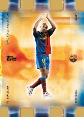 2023-24 TOPPS Focus FC Barcelona Soccer Cards - Golden Hour Insert Thierry Henry