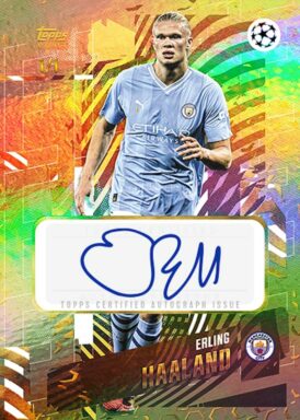 2023-24 TOPPS Gold UEFA Club Competitions Soccer Cards - Elite Autograph Erling Haaland